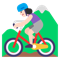 Woman Mountain Biking- Light Skin Tone emoji on Microsoft